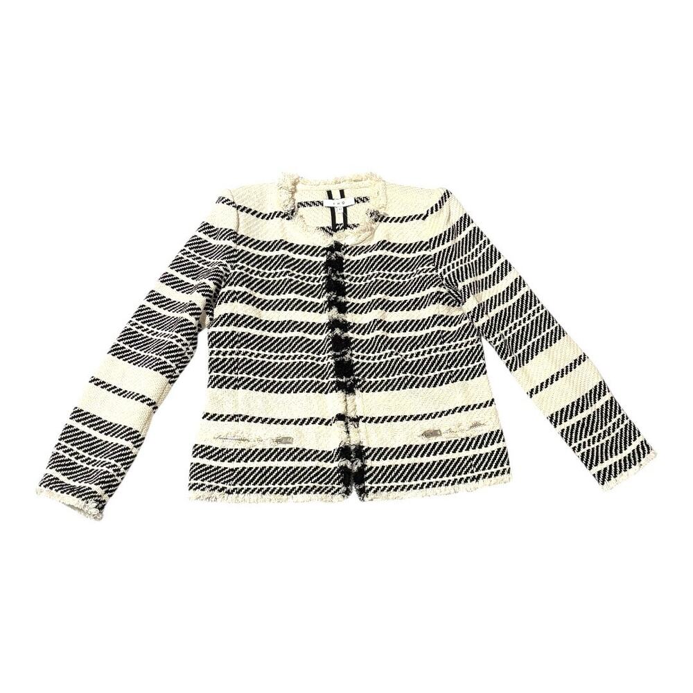 NWT - IRO Blazer - Size 10 - Striped Ivory Print - Classic Minimalist